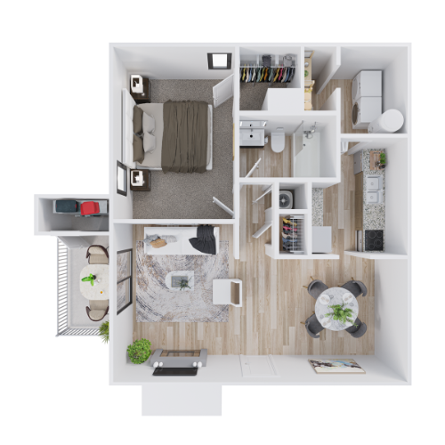 1 Bed 1 Bath Floor Plan at Governors House, Huntsville, AL